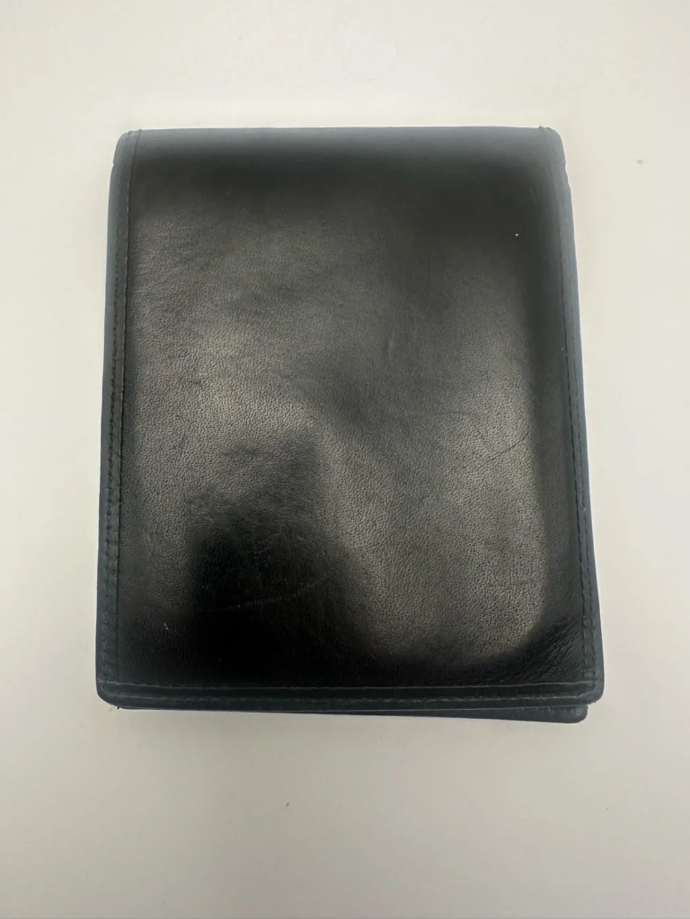Burberry Black Leather Wallet Bifold Plaid Check Folding Card Coin Black Label